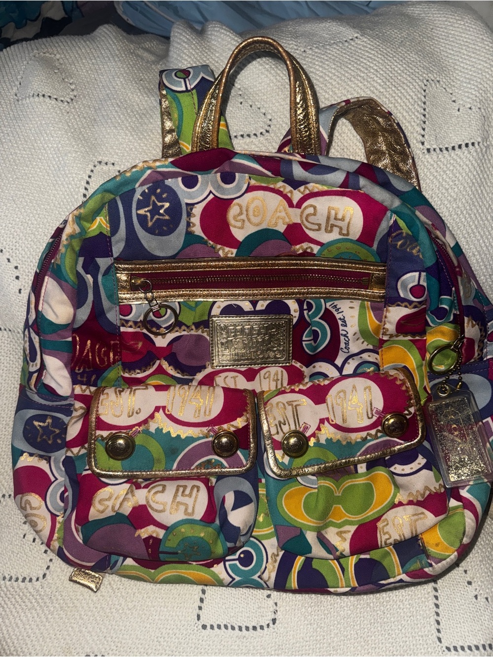 RARE PRINT Coach Poppy Back Pack